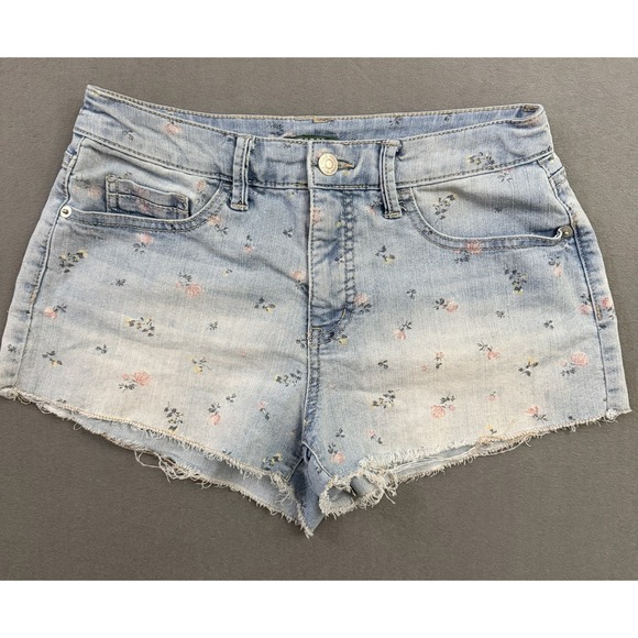 wild fable Pants - Wild Fable Denim Shorts Floral Print Cut Off Fringe Cottagecore Dainty Feminine